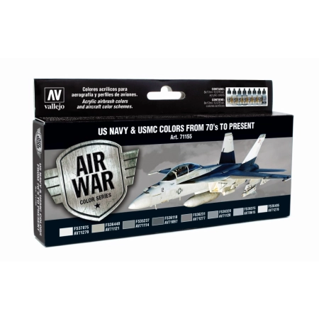 VALLEJO 71155 Zestaw Air War 8 farb - US Navy & USMC Colors from 70's to present