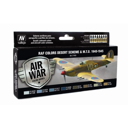 VALLEJO 71163 Zestaw Air War 8 farb - WWII RAF Desert