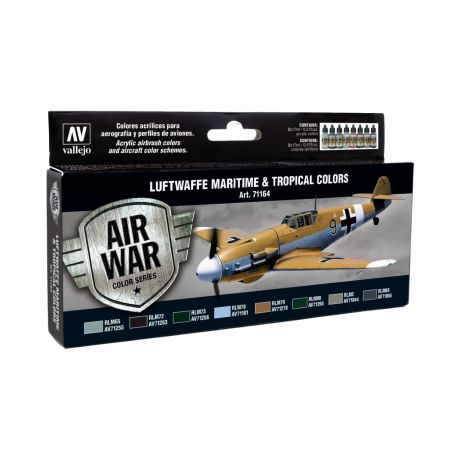 VALLEJO 71164 Zestaw Air War 8 farb - Luftwaffe Maritime And Tropical Colors