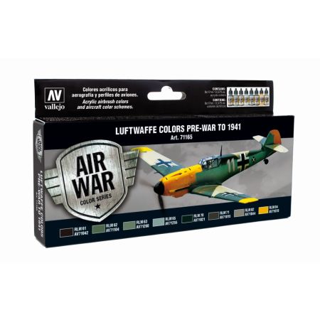 VALLEJO 71165 Zestaw Air War 8 farb - Luftwaffe Pre-War To 1941