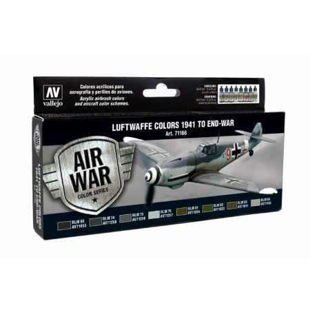 VALLEJO 71166 Zestaw Air War 8 farb - Luftwaffe Colors 1941 To End-War