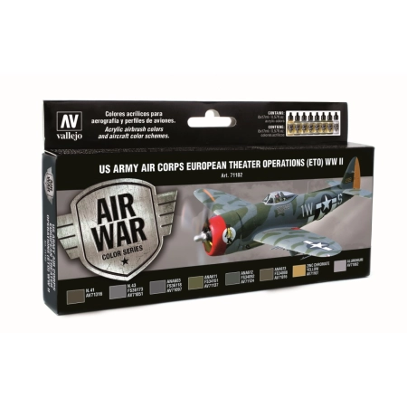 VALLEJO 71182 Zestaw Air War 8 farb - US Army Air Corps European Theater Op. (ETO) WWII