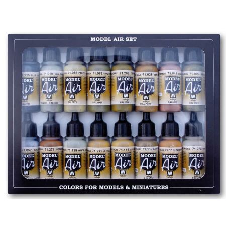 VALLEJO 71208 Model Air Zestaw 16 farb - German WWII Europe & Africa