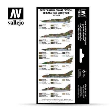 VALLEJO 71609 Zestaw Air War 8 farb - Soviet / Russian colors Tactical Schemes 1960-2000 (Part I)