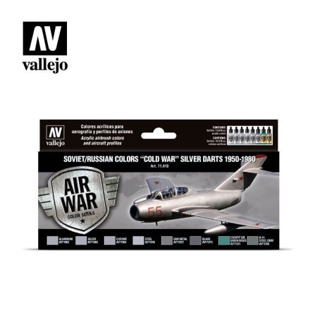 VALLEJO 71610 Zestaw Air War 8 farb - Soviet / Russian colors Cold War Silver Darts 1950-1980