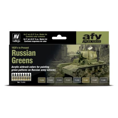 VALLEJO 71613 Zestaw Model Air 8 farb - Russian Greens (1928 to Present)