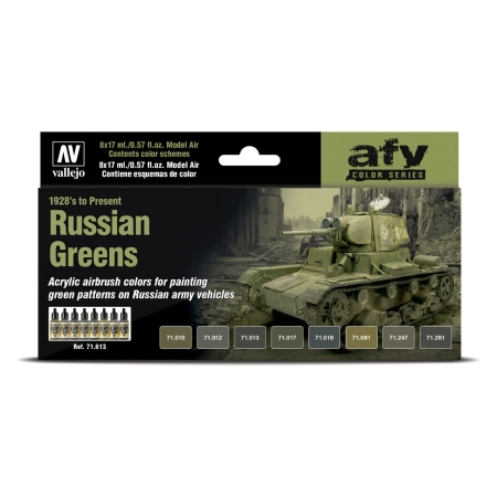 VALLEJO 71613 Zestaw Model Air 8 farb - Russian Greens (1928 to Present)