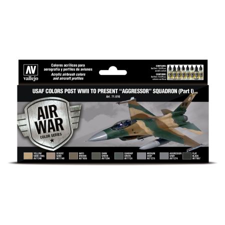 VALLEJO 71616 Zestaw Air War 8 farb - USAF colors post WWII to present Aggressor Squadron Part I