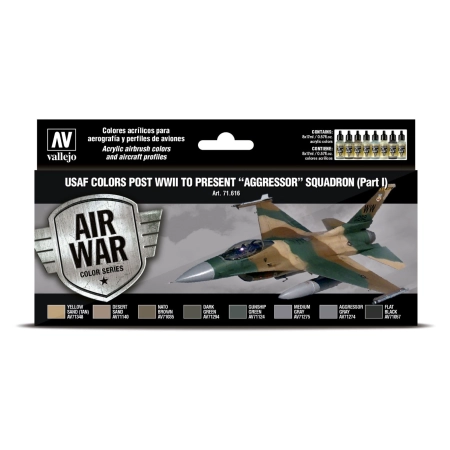 VALLEJO 71616 Zestaw Air War 8 farb - USAF colors post WWII to present Aggressor Squadron Part I