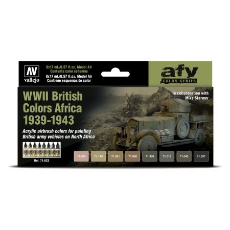 VALLEJO 71622 Zestaw Model Air 8 farb - WWII British Colors Africa 1939-1943