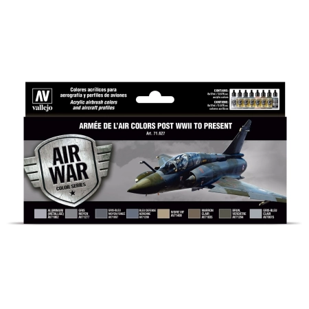 VALLEJO 71627 Zestaw Air War 8 farb - Armée De L'air Colors Post WWII to Present