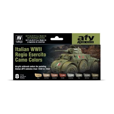VALLEJO 71645 Zestaw Model Air 8 farb - Italian WWII Regio Esercito Camo Colors
