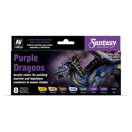 VALLEJO 72305 Game Color Zestaw 8 farb - Purple Dragons by Angel Giraldez
