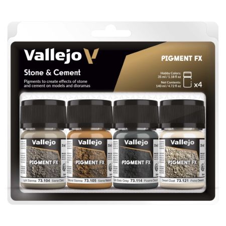 VALLEJO 73192 Zestaw 4 pigmenty - 35 ml Stone & Cement