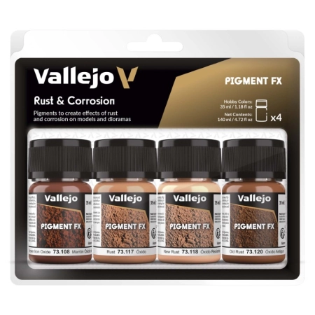 VALLEJO 73194 Zestaw 4 pigmenty - 35 ml Rust & Corrosion