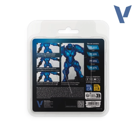 VALLEJO 77256 True Metallic Metal - Zestaw 4 farb - Sapphire Blue