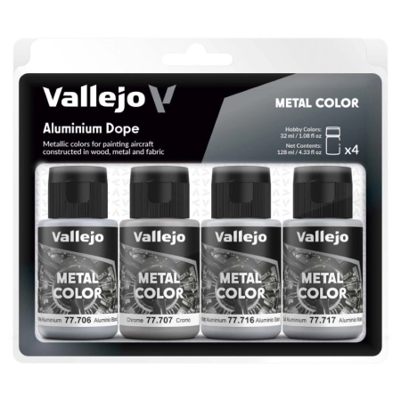VALLEJO 77603 Zestaw Metal Color 4 farby - Aluminium Dope