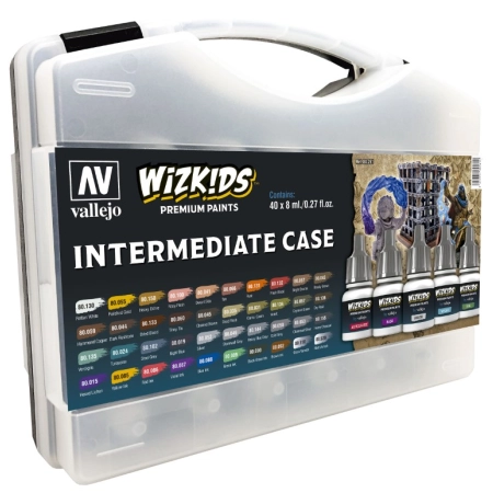 VALLEJO 80261 Wizkids Walizka Intermediate 40 kolorów + pędzel