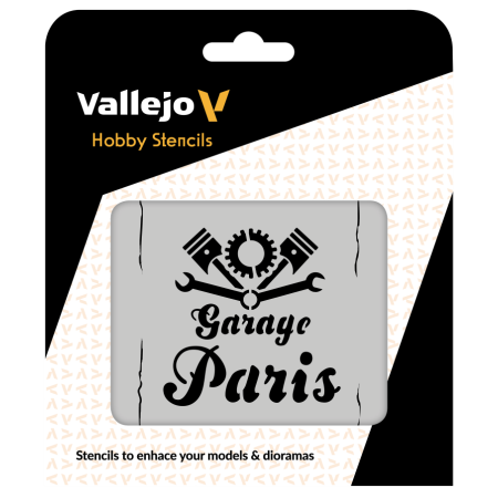 VALLEJO ST-LET001 Szablon Vintage Garage Sign, 1:35