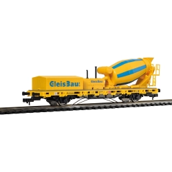 VIESSMANN 2625 (N/N) H0 Model jeżdżący - Wagon platforma z betoniarką Gleis Bau, syst. Maerklin