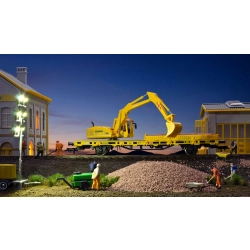 KIBRI 26250 H0 Model w gablotce - Wagon platforma z koparką Atlas 1604 GleisBau