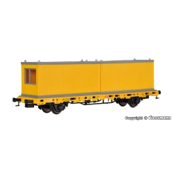 KIBRI 26268 H0 Model w gablotce - Wagon platforma z kontenerami mieszkalnymi GleisBau