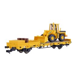 KIBRI 26274 H0 Model w gablotce - Wagon platforma z ładowarką kołową GleisBau