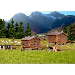 KIBRI 37028 N Stodoły z ogrodzeniem - 2 szt.