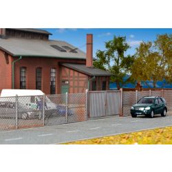 KIBRI 38605 H0 Ogrodzenie z szarej siatki, dł. 280 cm