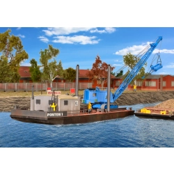 KIBRI 39156 H0 Barka z koparką linową Menck