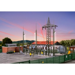 KIBRI 39840 H0 Stacja transformatorowa z ogrodzeniem i oświetleniem LED