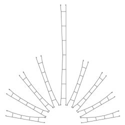 VIESSMANN 4134 H0 Sieć trakcyjna, przewody, 140 mm, łuk 357 mm, 5 szt.