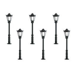 VIESSMANN 60706 H0 Latarnia parkowa, Led białe ciepłe, 6 szt. wys. 56 mm