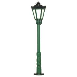 VIESSMANN 6072 H0 Latarnia parkowa zielona, Led białe ciepłe, 56 mm