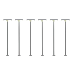 VIESSMANN 63646 H0 Lampy peronowe podwójne 70 mm, 6 szt.