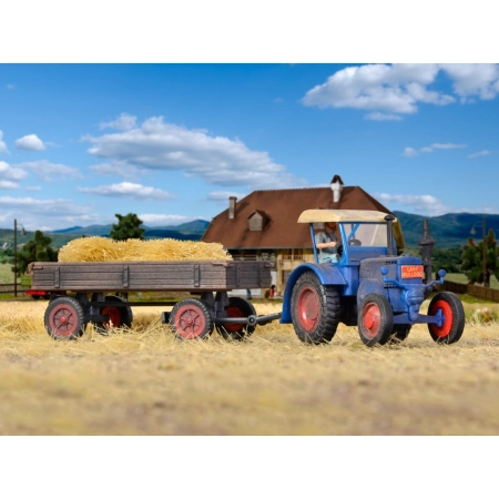 KIBRI 12232 H0 Traktor Lanz z przyczepą