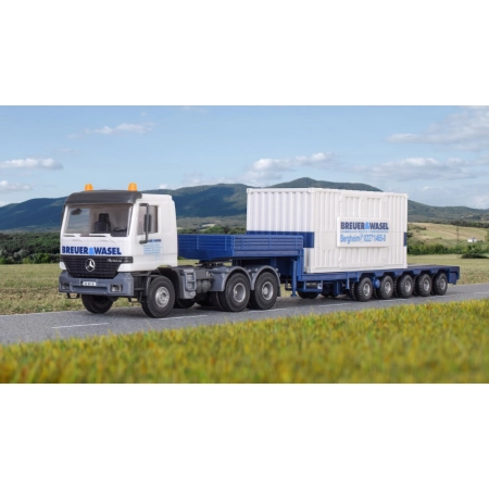 KIBRI 13057 H0 Mercedes Actros z naczepą i elementem dźwigu Liebherr LG 1550