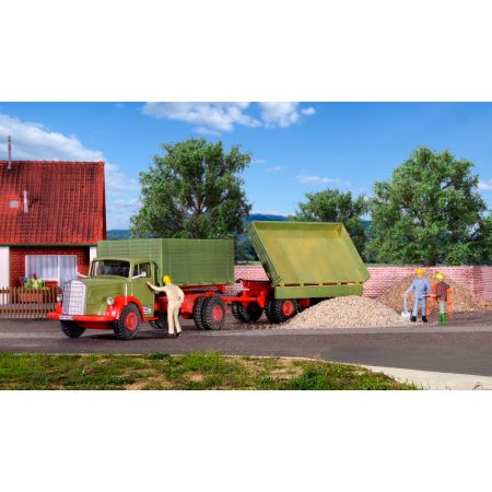 KIBRI 14069 H0 Mercedes 6600 wywrotka z przyczepą