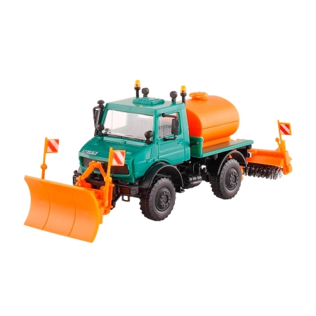KIBRI 14974 H0 Unimog z pługiem u urządzeniem czyszczącym