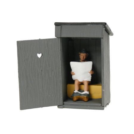 VIESSMANN 1500 H0 Ruchoma figurka - czytelnik w toalecie