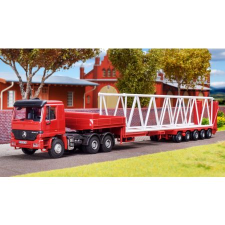 KIBRI 15710 H0 Naczepa rozsuwana Goldhofer z ładunkiem