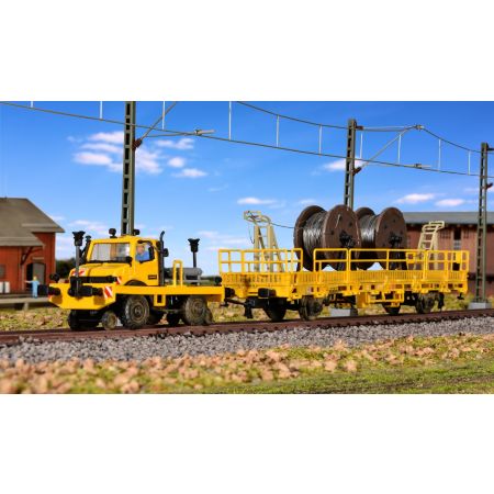 KIBRI 16062 H0 Unimog z wagonem i ładunkiem