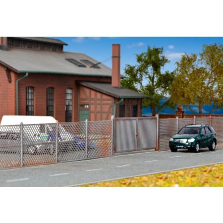 KIBRI 38605 H0 Ogrodzenie z szarej siatki, dł. 280 cm