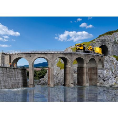 KIBRI 39725 H0 Kamienny most kolejowy jednotorowy - łuk