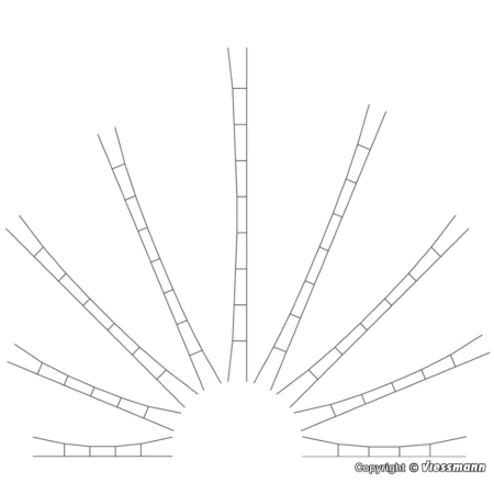 VIESSMANN 4156 H0 Sieć trakcyjna, przewody 300-330 mm, 3 szt.