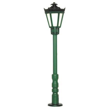 VIESSMANN 6072 H0 Latarnia parkowa zielona, Led białe ciepłe, 56 mm