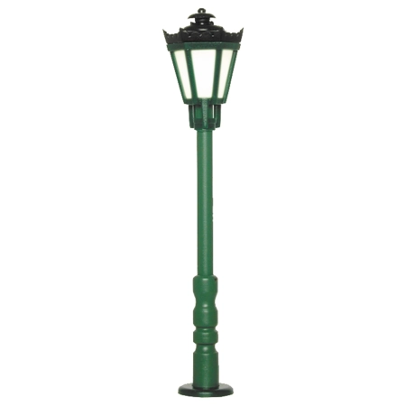 VIESSMANN 6072 H0 Latarnia parkowa zielona, Led białe ciepłe, 56 mm