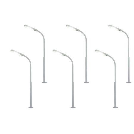 VIESSMANN 60906 H0 Latarnia uliczna, Led białe, 6 szt. wys. 100 mm