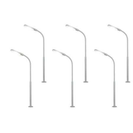 VIESSMANN 60906 H0 Latarnia uliczna, Led białe, 6 szt. wys. 100 mm