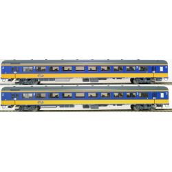 EXACT-TRAIN EX11001 2er-Set ICRm Den Haag -Eindhoven für den Inlandseinsatz Reisezugwagen Bpmz10 und Gepäckwagen Bpmdz9 ( Neue Farbe Gelb / Blau), NS,